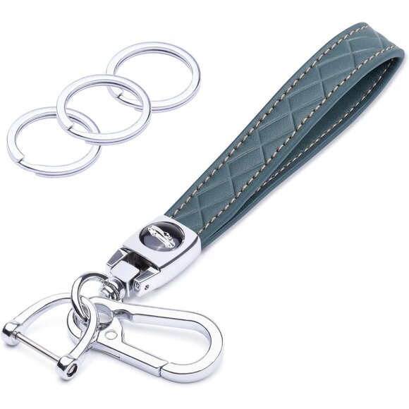 Microfiber Leather Car Keychain Key Fob Keychain Leather Key Chain Holder - Picture 1 of 7